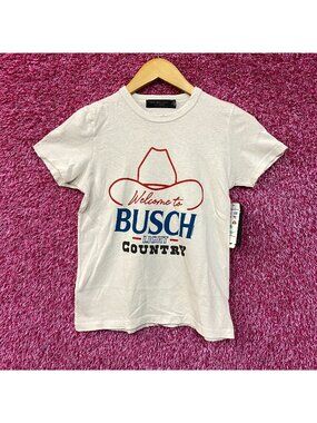 Welcome to Busch Light Country Cowboy Hat White T-Shirt Small